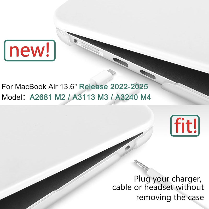 DONGKE Compatible with MacBook Air 13.6 inch Case M4 M3 M2 2025 2024 2023 2022 A3240 A3113 A2681, Plastic Hard Shell & Keyboard Cover for MacBook Air M4 13 inch Case, Matte Clear - Image 2